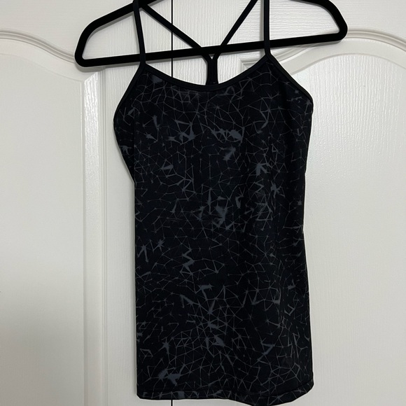 Lululemon Power Y Tank Star Crushed Coal Black / Black Size 6 - Picture 10 of 10